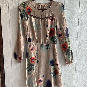 Antropologie LEIFSDOTTIR 100% silk dress, size Zero